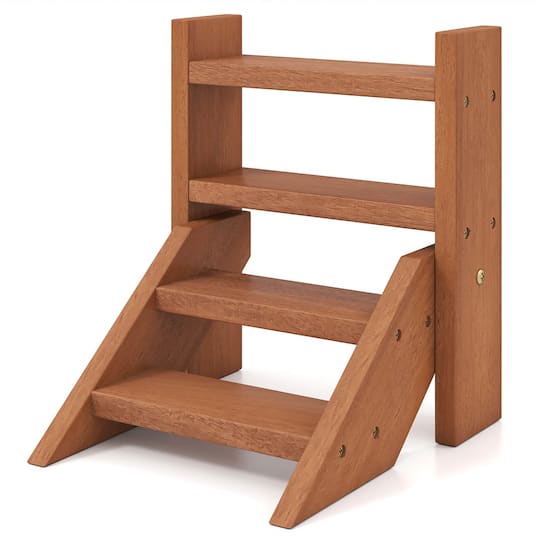 Costway 4-Tier Wooden Plant Stand for Multiple Succulents Patio